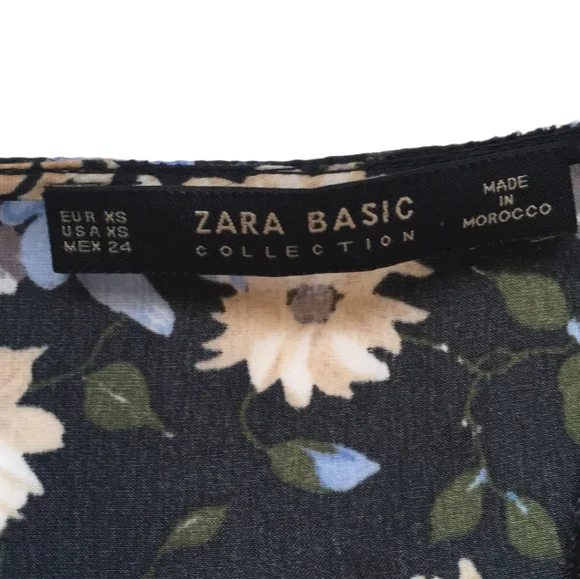 ZARA Long Sleeve Flower Dress NWT Sz XS - Picture 11 of 11